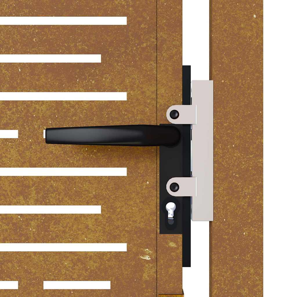 Cancello da Giardino 105x80m in Acciaio Corten Design Quadrato 153196