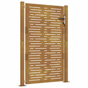 Cancello da Giardino 105x130 cm Acciaio Corten Design Quadratocod mxl 128313