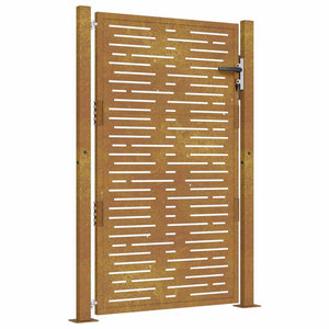 Cancello da Giardino105x155 cm Acciaio Corten Design Quadrato