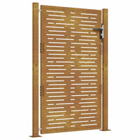 Cancello da Giardino105x155 cm Acciaio Corten Design Quadrato 153199