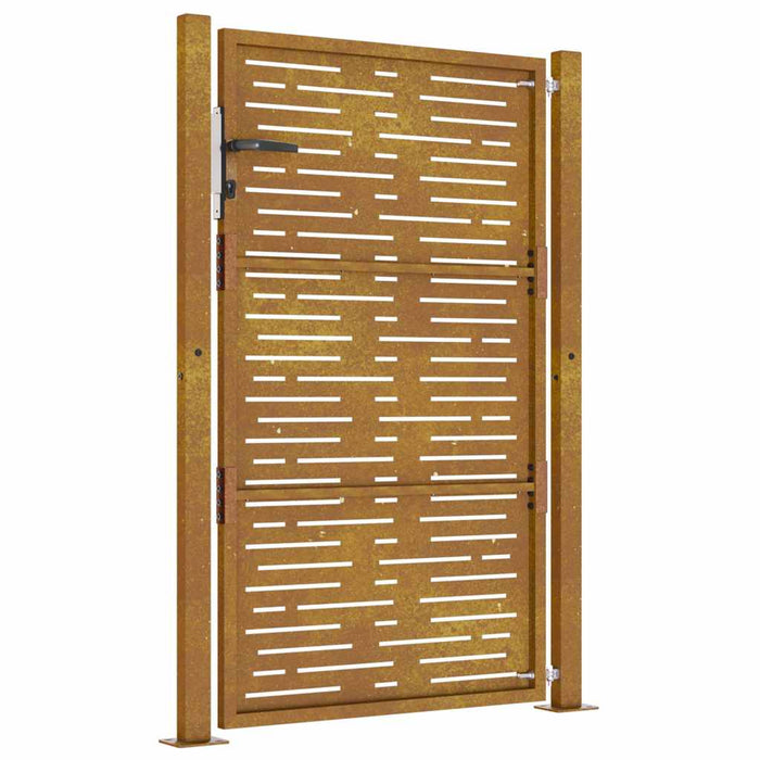 Cancello da Giardino105x155 cm Acciaio Corten Design Quadrato