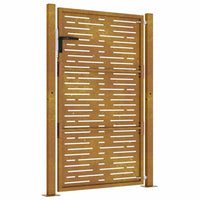 Cancello da Giardino105x155 cm Acciaio Corten Design Quadrato 153199