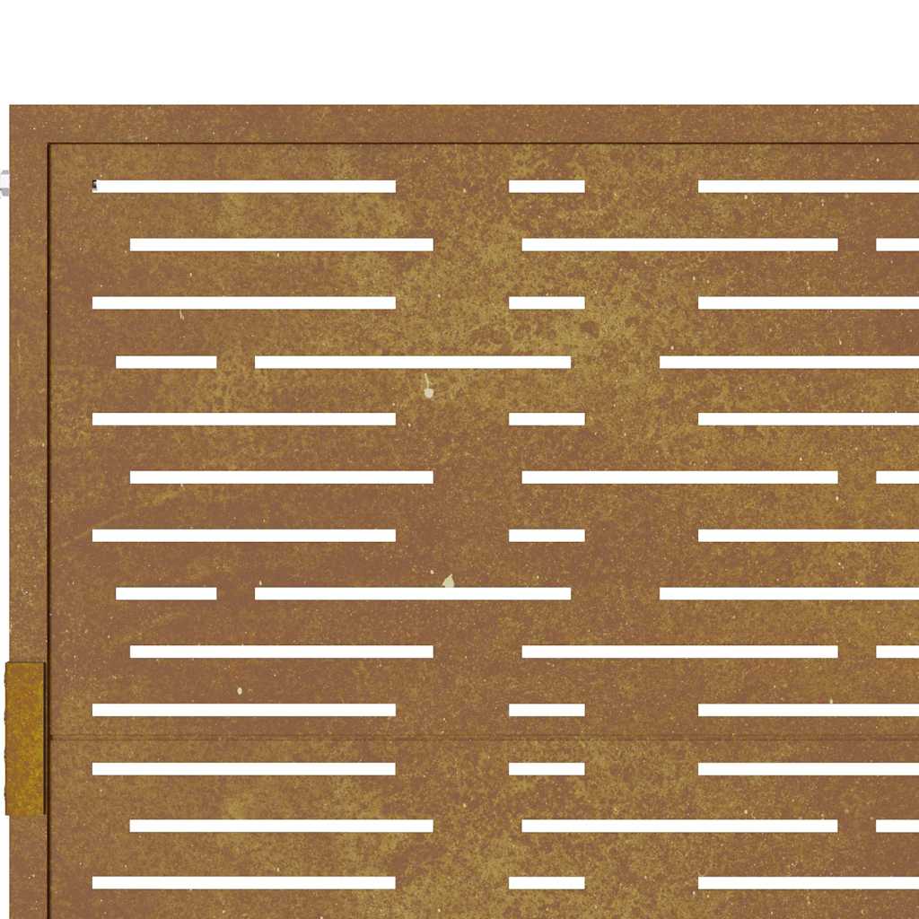 Cancello da Giardino105x155 cm Acciaio Corten Design Quadrato