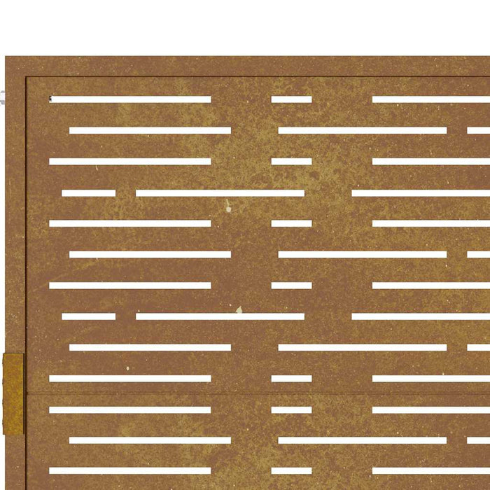 Cancello da Giardino105x155 cm Acciaio Corten Design Quadrato