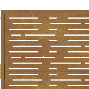 Cancello da Giardino105x155 cm Acciaio Corten Design Quadrato 153199