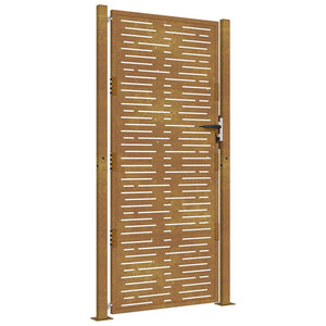 Cancello da Giardino 105x180 cm Acciaio Corten Design Quadrato 153200