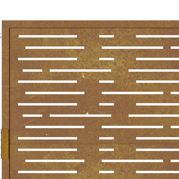 Cancello da Giardino 105x180 cm Acciaio Corten Design Quadrato