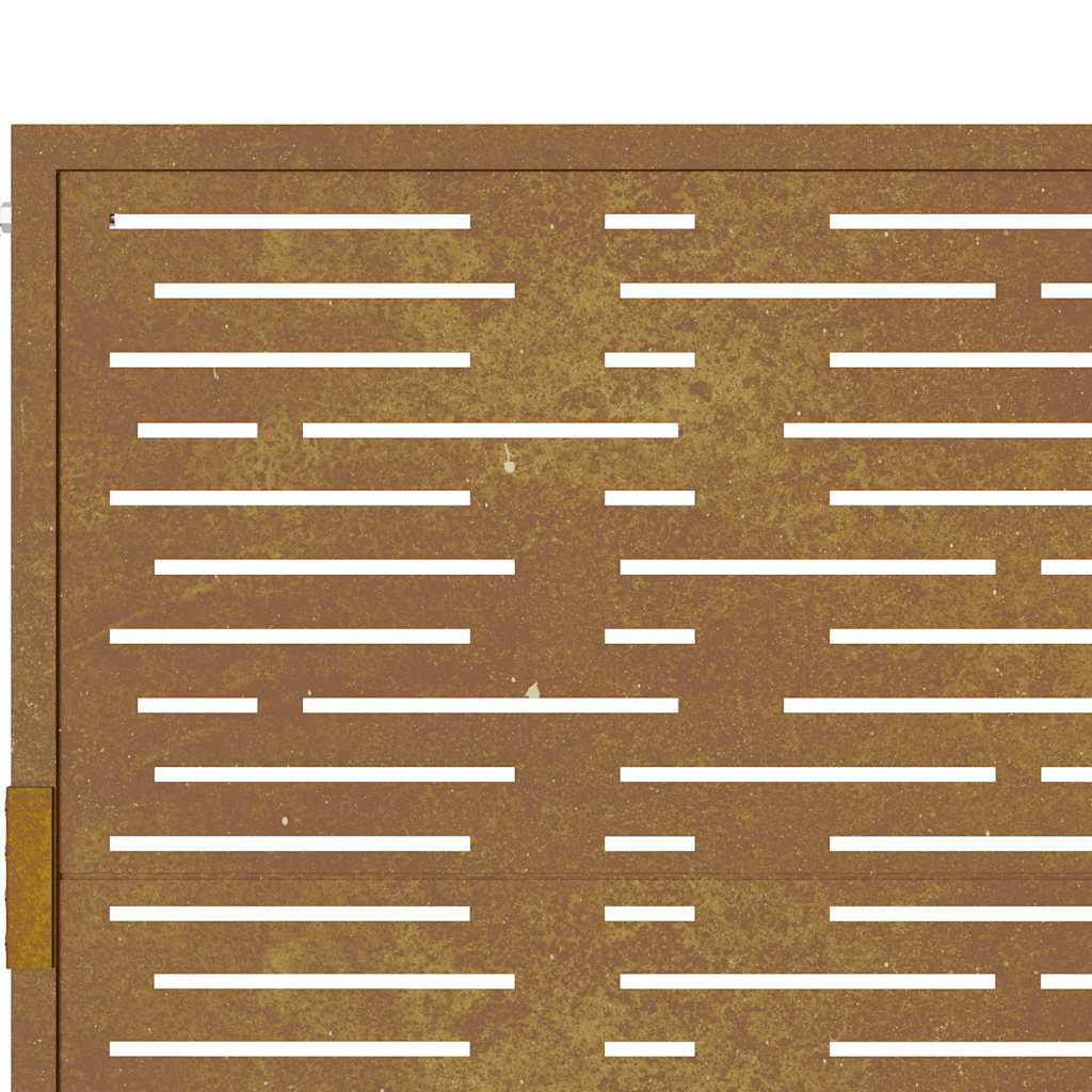 Cancello da Giardino 105x180 cm Acciaio Corten Design Quadrato 153200