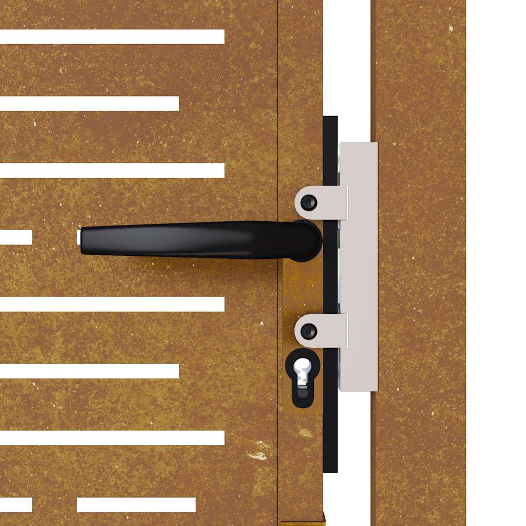 Cancello da Giardino 105x180 cm Acciaio Corten Design Quadrato