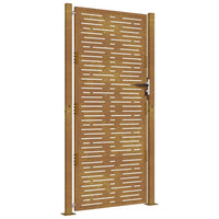 Cancello da Giardino 105x205 cm Acciaio Corten Design Quadrato 153201