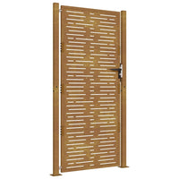 Cancello da Giardino 105x205 cm Acciaio Corten Design Quadratocod mxl 128522