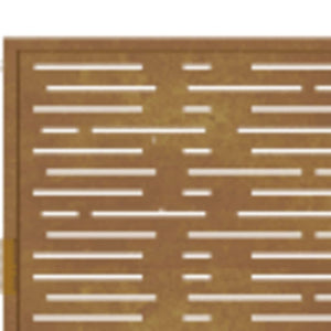 Cancello da Giardino 105x205 cm Acciaio Corten Design Quadrato 153201