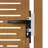 Cancello da Giardino 105x205 cm Acciaio Corten Design Quadrato 153201