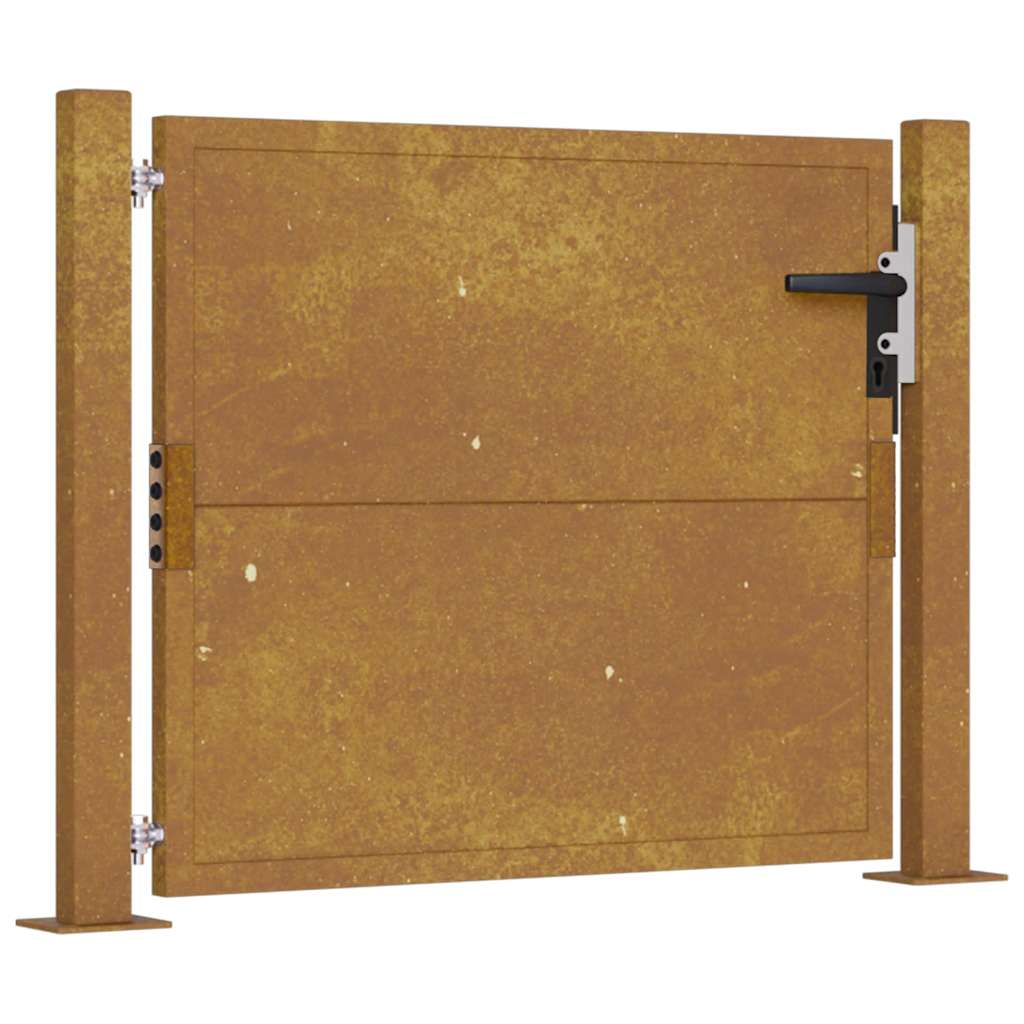 Cancello da Giardino 105x80 cm in Acciaio Corten 153202