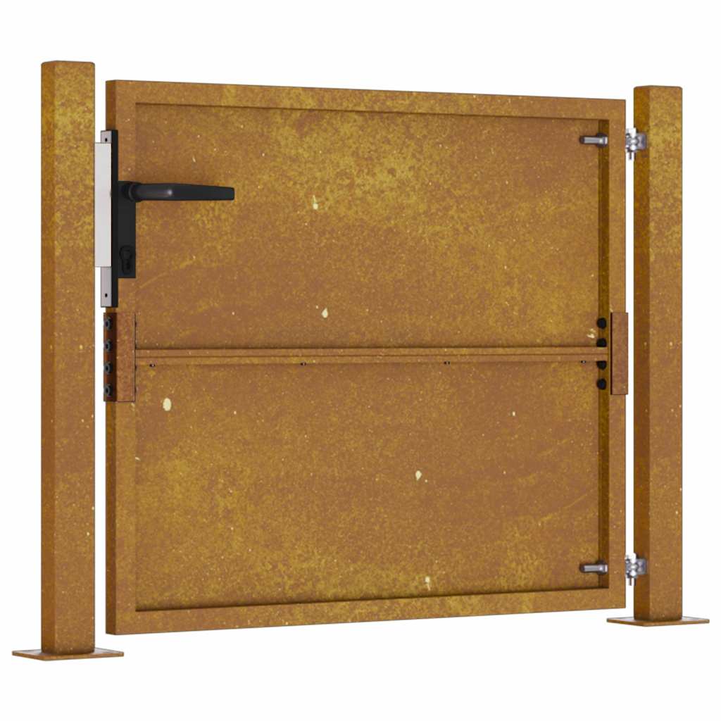 Cancello da Giardino 105x80 cm in Acciaio Corten 153202