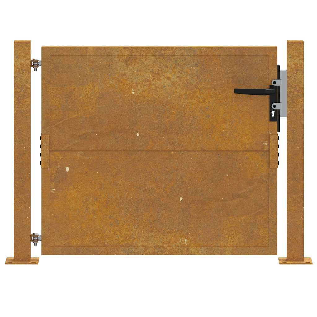 Cancello da Giardino 105x105 cm in Acciaio Corten 153203