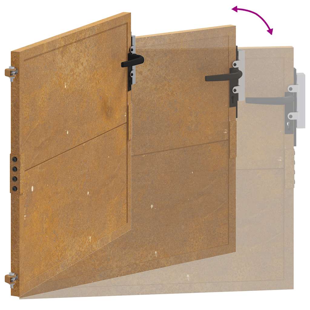 Cancello da Giardino 105x105 cm in Acciaio Corten 153203