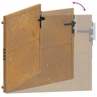 Cancello da Giardino 105x105 cm in Acciaio Corten 153203