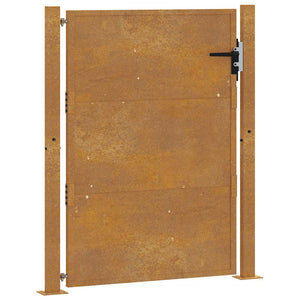Cancello da Giardino 105x130 cm in Acciaio Corten 153204