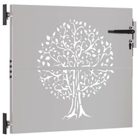 Cancello da Giardino 85x75 cm in Acciaio Corten Design Albero