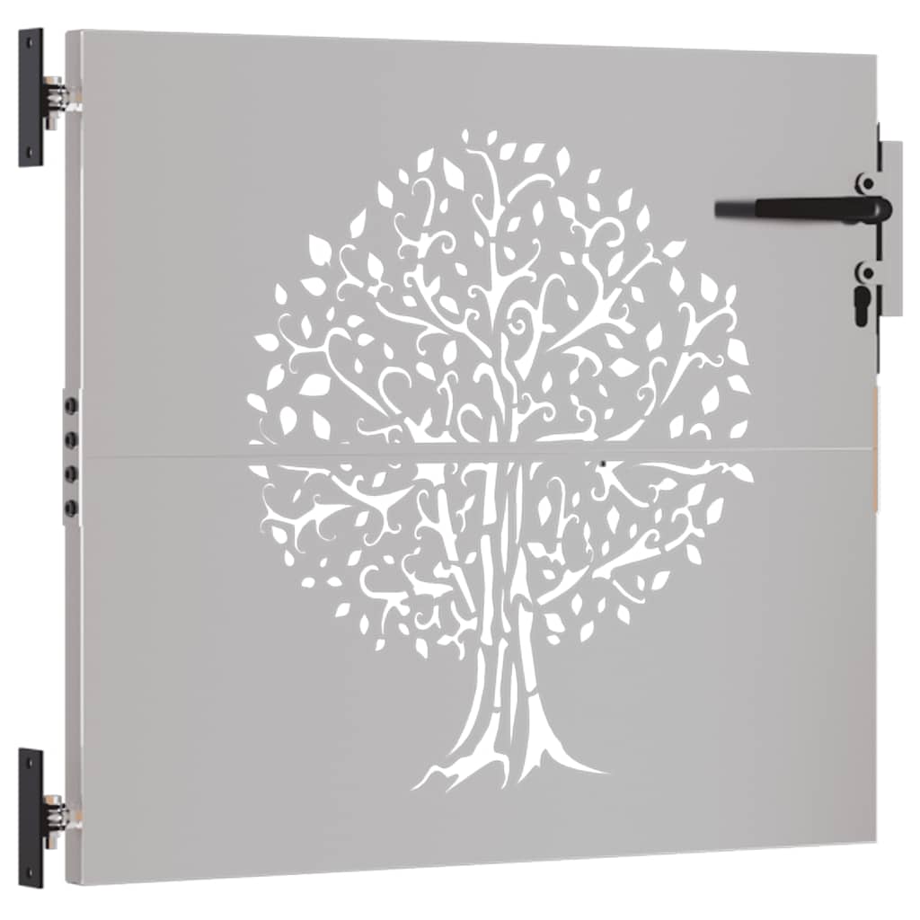 Cancello da Giardino 85x75 cm in Acciaio Corten Design Albero 153208