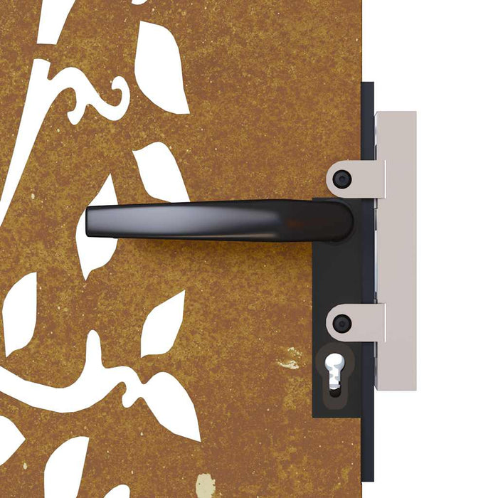 Cancello da Giardino 85x75 cm in Acciaio Corten Design Albero 153208