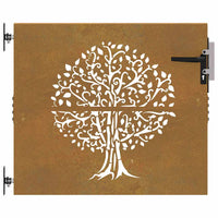 Cancello da Giardino 85x100 cm in Acciaio Corten Design Albero 153209