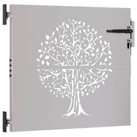 Cancello da Giardino 85x100 cm in Acciaio Corten Design Albero