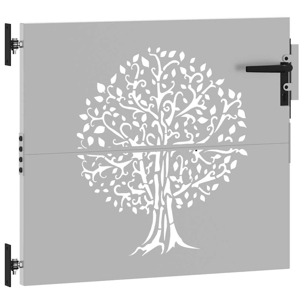 Cancello da Giardino 85x100 cm in Acciaio Corten Design Albero