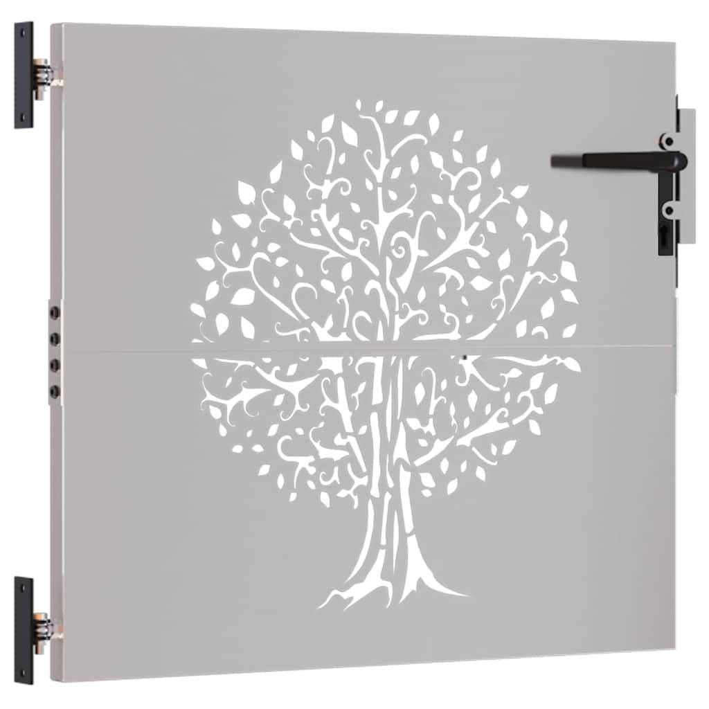 Cancello da Giardino 85x100 cm in Acciaio Corten Design Albero 153209