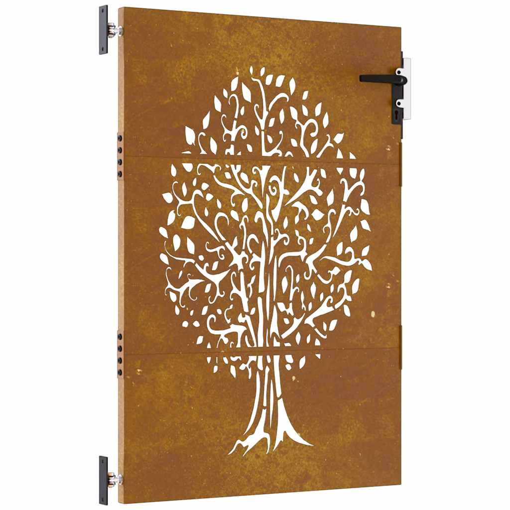 vidaXL Cancello da Giardino 85x150 cm in Acciaio Corten Design Albero