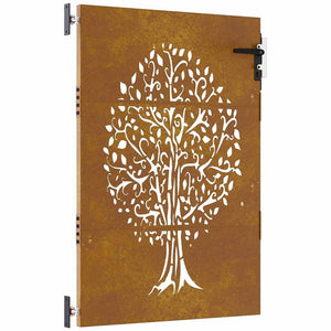 vidaXL Cancello da Giardino 85x150 cm in Acciaio Corten Design Albero