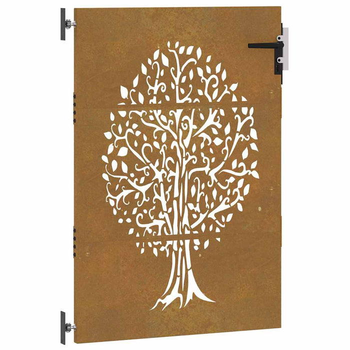 Cancello da Giardino 85x150 cm in Acciaio Corten Design Albero 153211