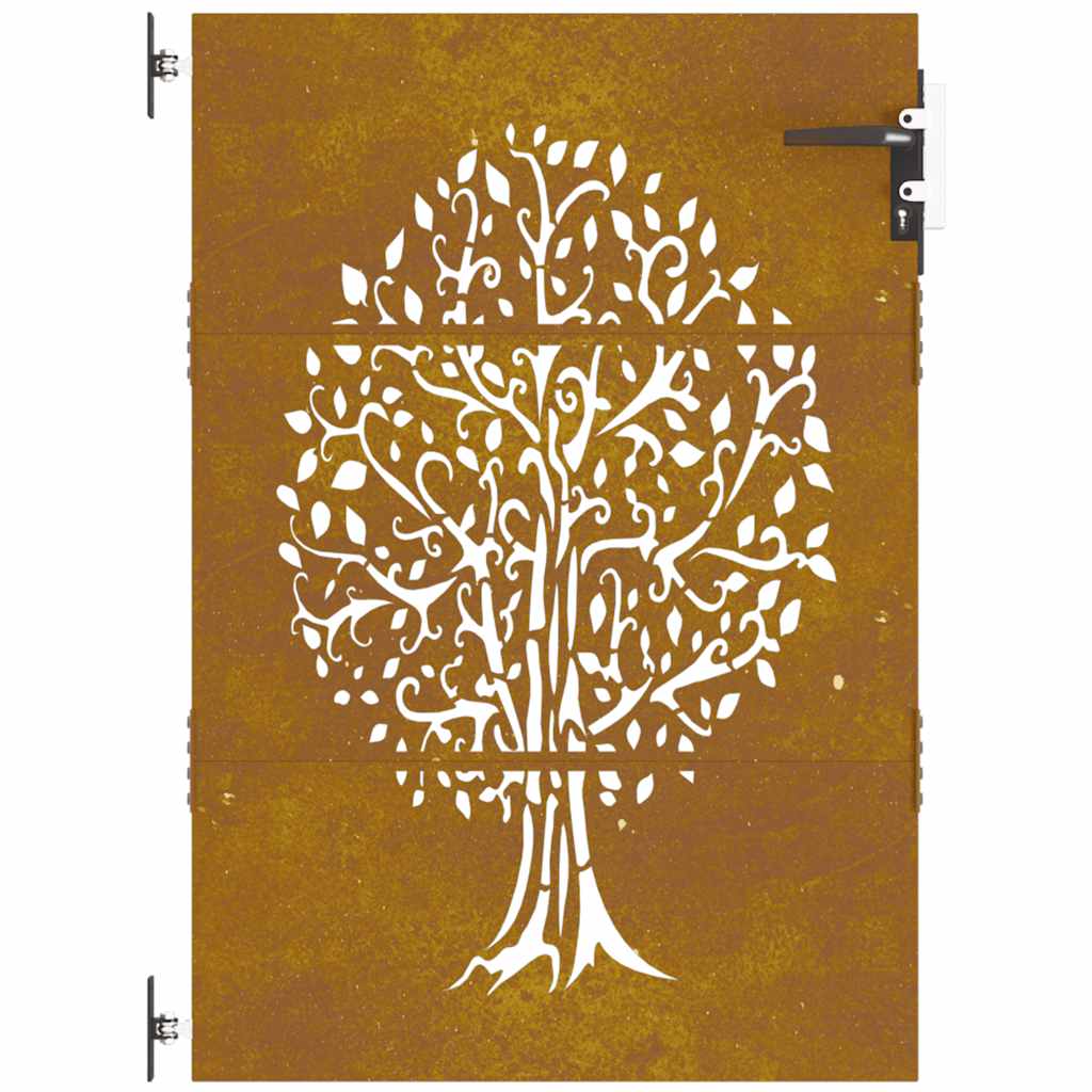 vidaXL Cancello da Giardino 85x150 cm in Acciaio Corten Design Albero