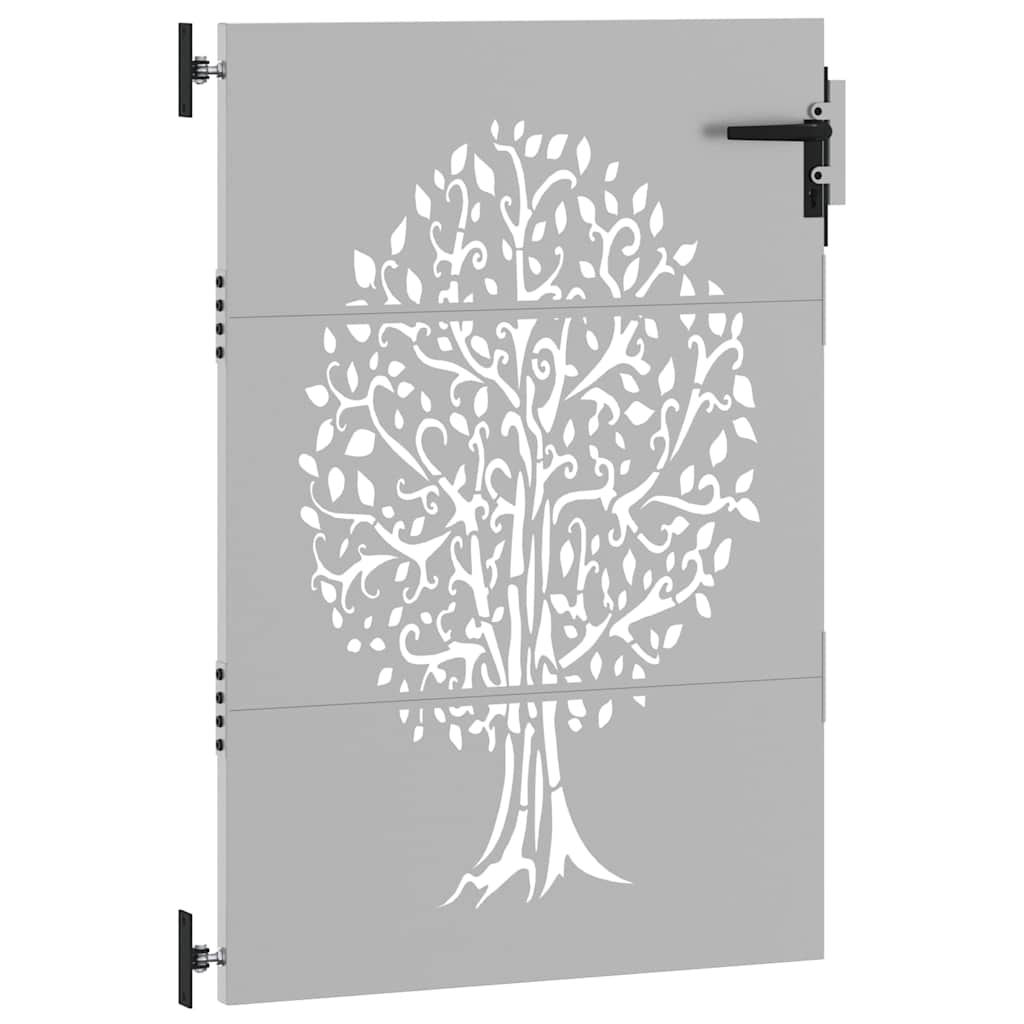 Cancello da Giardino 85x150 cm in Acciaio Corten Design Albero 153211