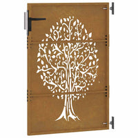 Cancello da Giardino 85x150 cm in Acciaio Corten Design Albero 153211