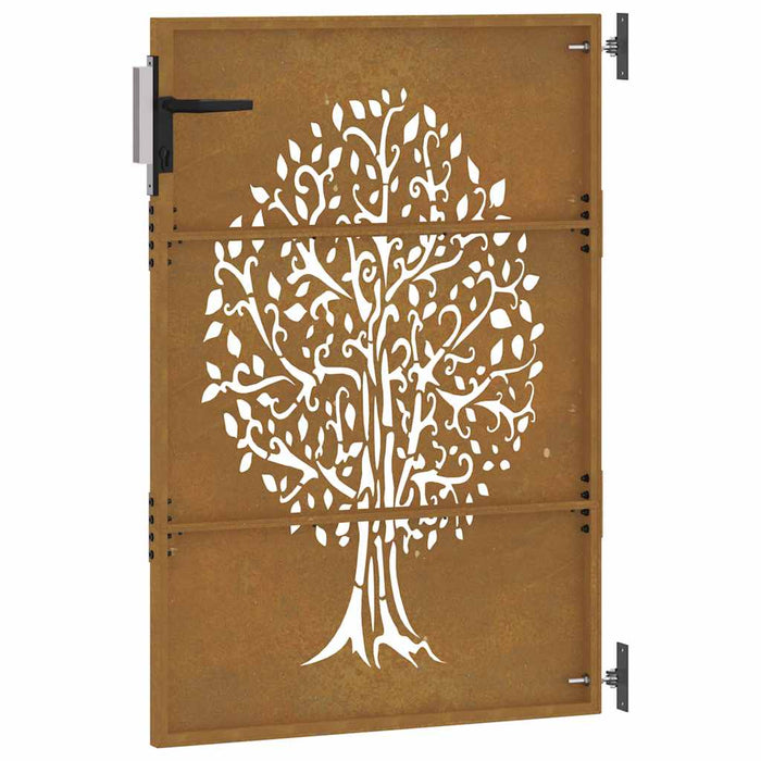 Cancello da Giardino 85x150 cm in Acciaio Corten Design Albero 153211