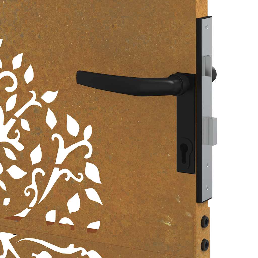 Cancello da Giardino 85x150 cm in Acciaio Corten Design Albero 153211