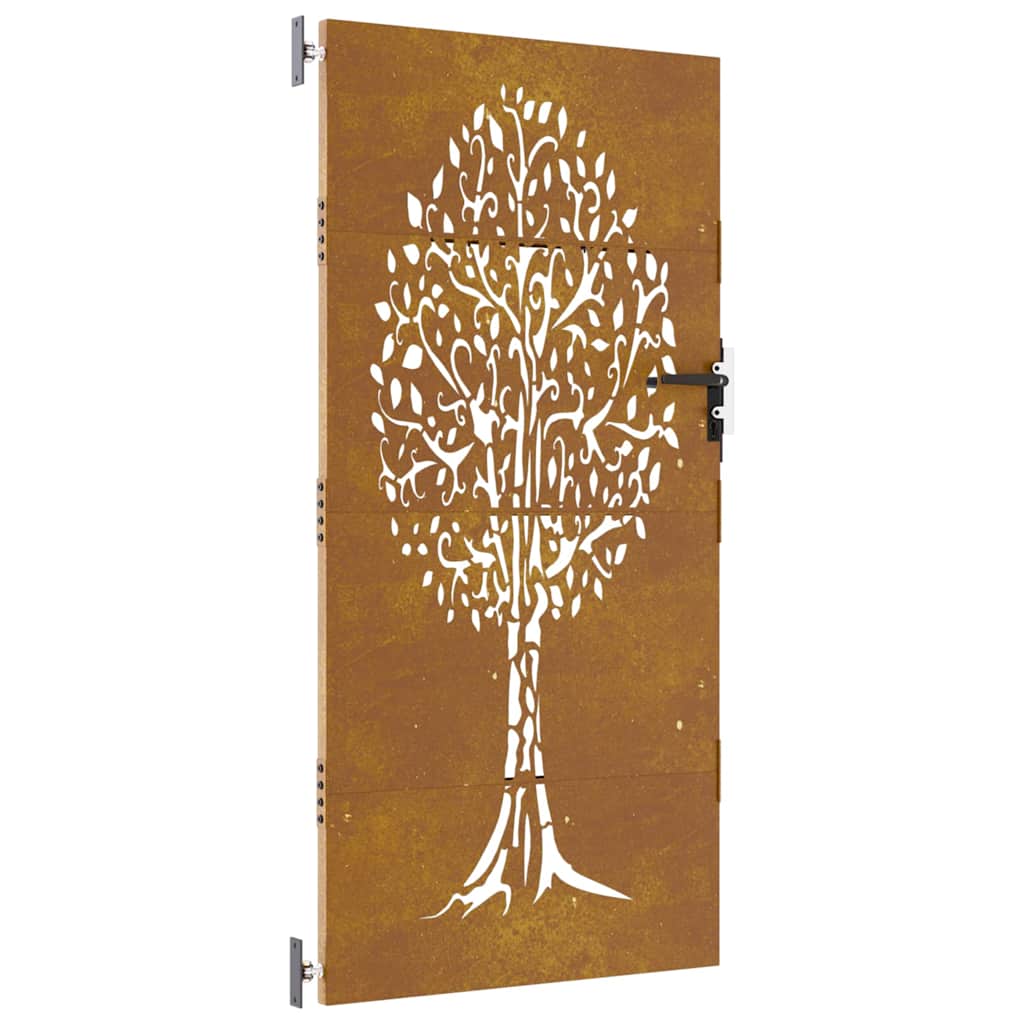 vidaXL Cancello da Giardino 85x200 cm in Acciaio Corten Design Albero