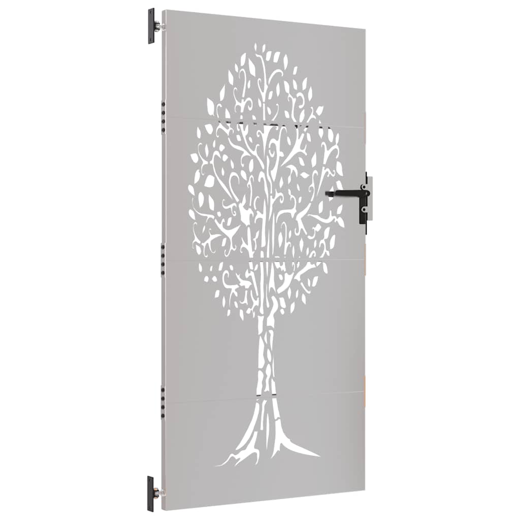 Cancello da Giardino 85x200 cm in Acciaio Corten Design Albero 153213