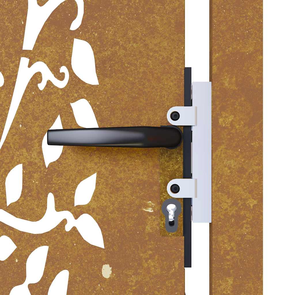 Cancello da Giardino 105x80 cm in Acciaio Corten Design Albero