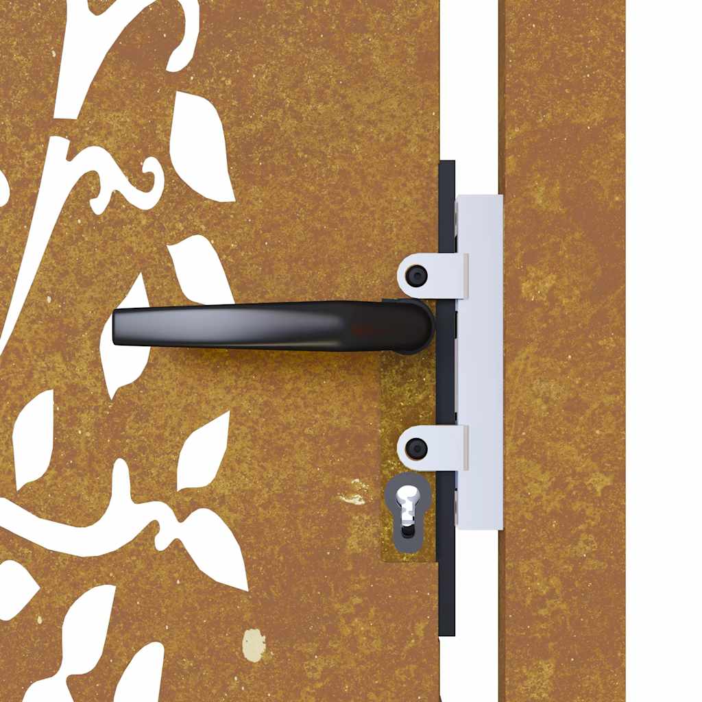 Cancello da Giardino 105x155 cm in Acciaio Corten Design Albero