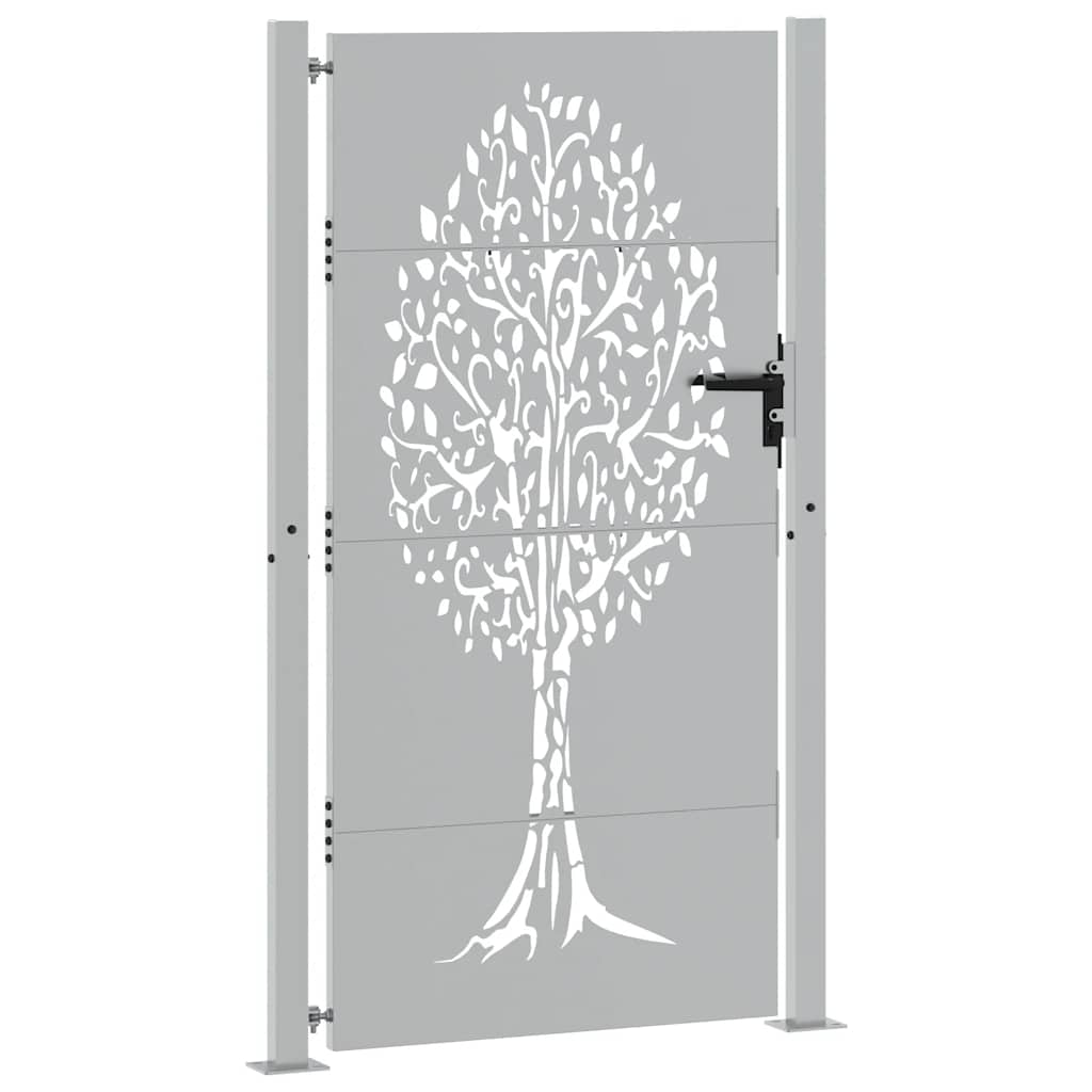 Cancello da Giardino 105x205 cm in Acciaio Corten Design Albero