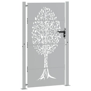 Cancello da Giardino 105x205 cm in Acciaio Corten Design Albero