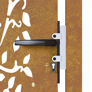 Cancello da Giardino 105x205 cm in Acciaio Corten Design Albero