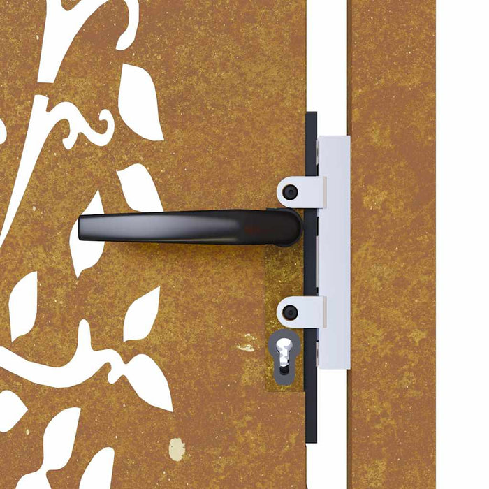 Cancello da Giardino 105x205 cm in Acciaio Corten Design Albero