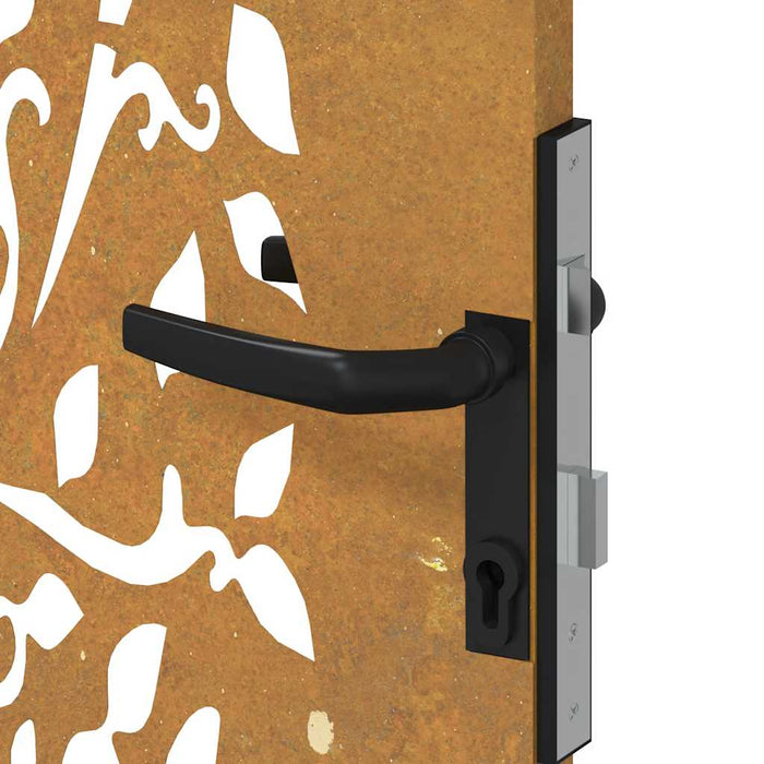 Cancello da Giardino 105x205 cm in Acciaio Corten Design Albero