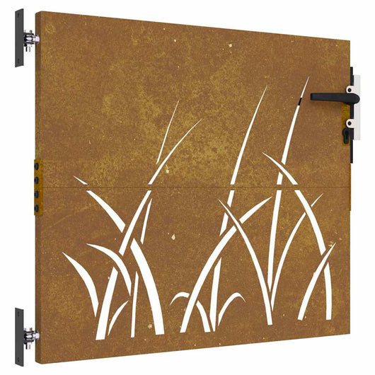 Cancello da Giardino 85x75 cm in Acciaio Corten Design Erba