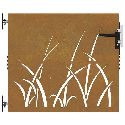 Cancello da Giardino 85x100 cm in Acciaio Corten Design Erba