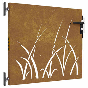 Cancello da Giardino 85x100 cm in Acciaio Corten Design Erba 153221